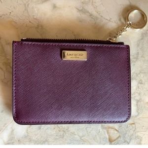 Kate Spade Laurel Way Saffiano Card Case/Coin & Key Holder in Burgundy